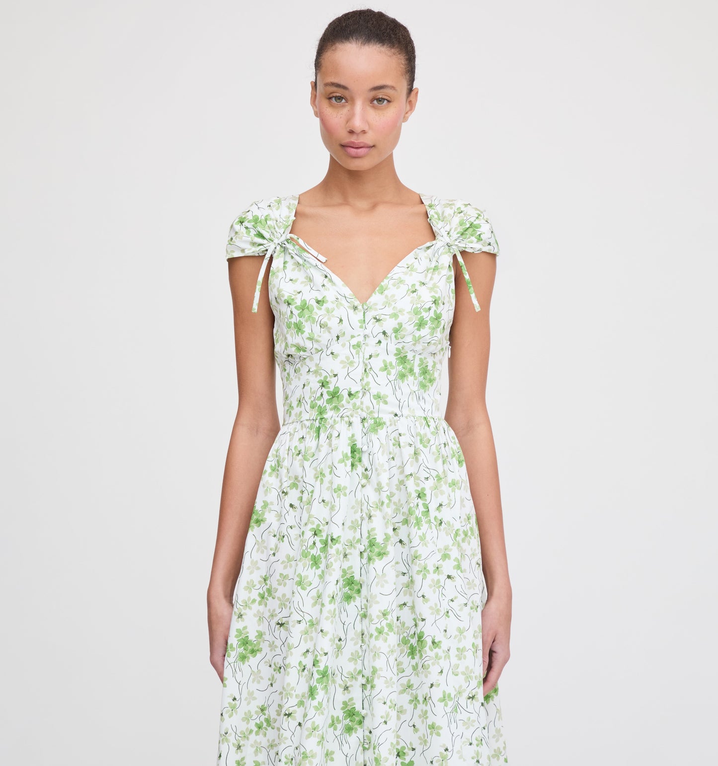 El vestido Lucille - Guisantes verdes