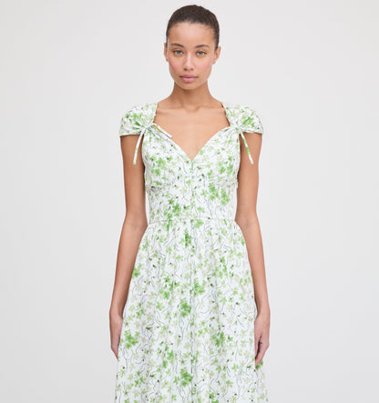 El vestido Lucille - Guisantes verdes